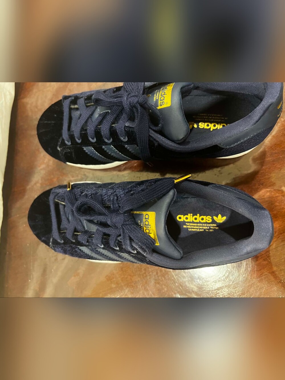 Adidas Superstar Navy Velvet Sneakers - Picture 5 of 8